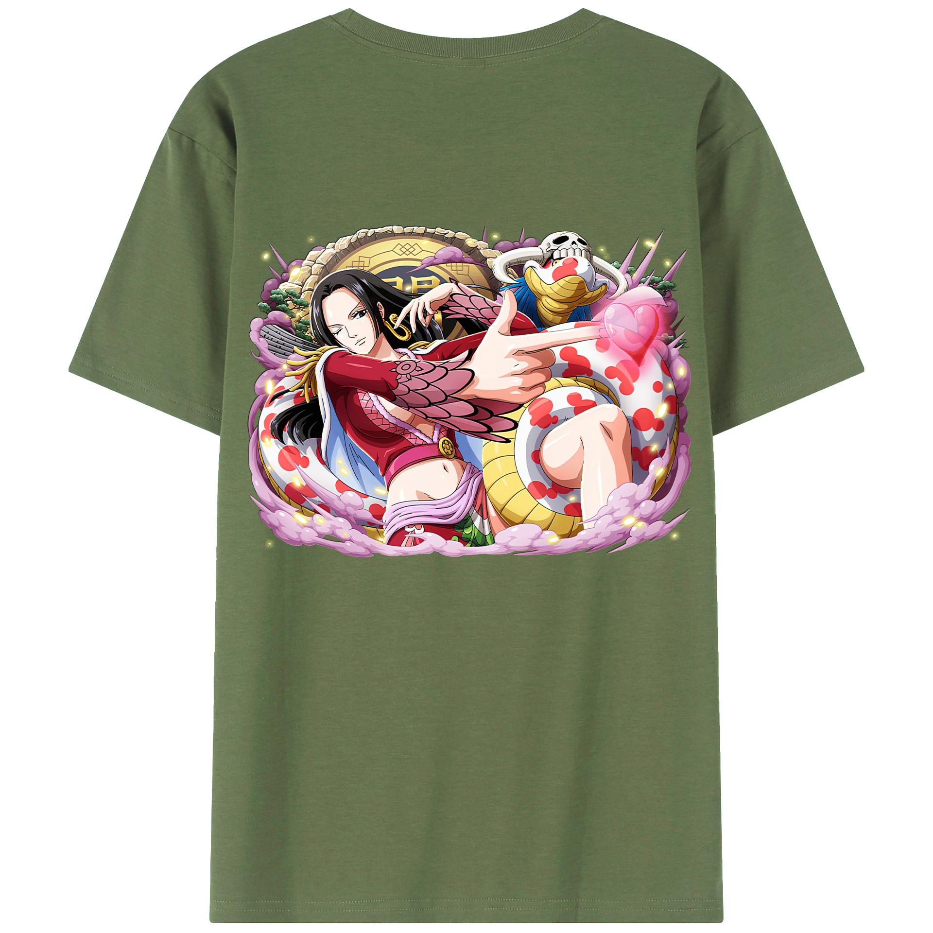 ワンピース ボア・ハンコック ONE PIECE Boa·Hancock 綿100％ メンズ半袖Tシャツ（バックプリント） 通気性